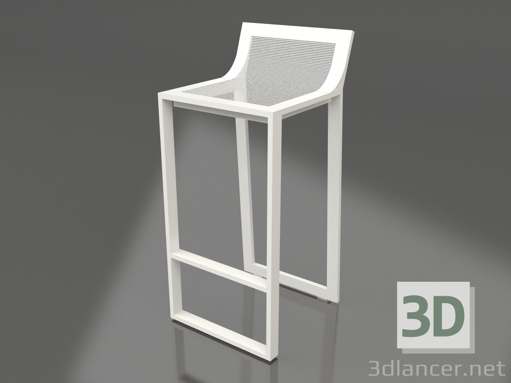 modèle 3D Tabouret haut avec dossier haut (Gris Agate) - preview