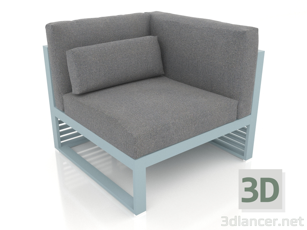 modèle 3D Canapé modulable section 6 droite, dossier haut (Bleu gris) - preview