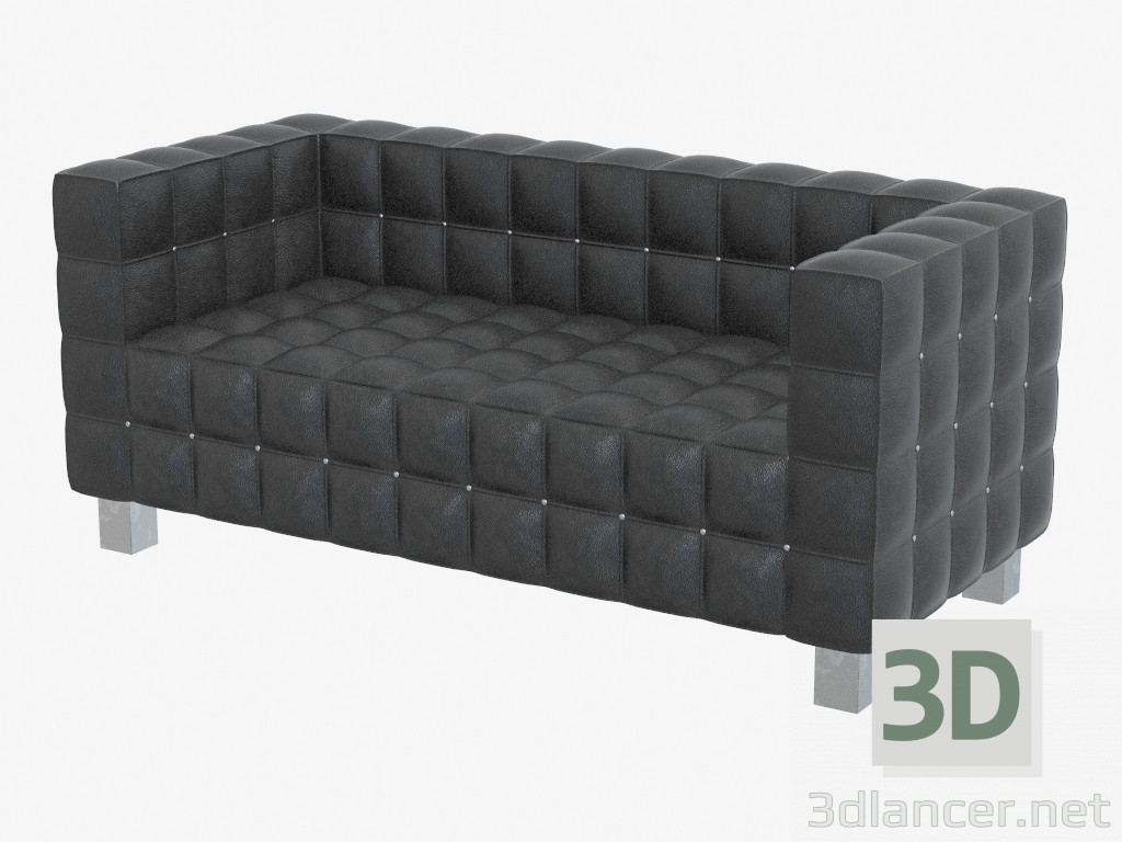 3D modeli Deri kanepeler Çift Hoffmann Kubus - önizleme