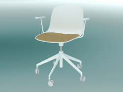 Stuhl mit SEELA-Rollen (S341 mit Holzverkleidung, ohne Polsterung)