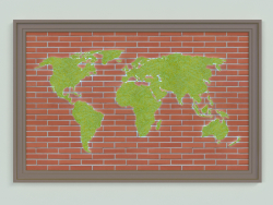 Carte du monde sous forme de panneau avec éclairage (2 types)