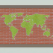 3d World map in the form of a panel with illumination (2 types) model buy - render