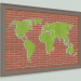 3d Карта мира в виде панно с подсветкой (2 вида) модель купить - ракурс