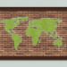 modèle 3D de Carte du monde sous forme de panneau avec éclairage (2 types) acheter - rendu