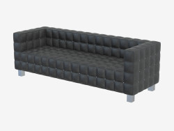 Leather sofa triple Hoffmann Kubus