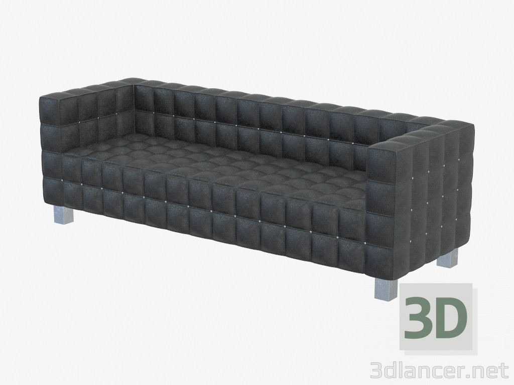 3d model sofás de cuero triple Hoffmann Kubus - vista previa