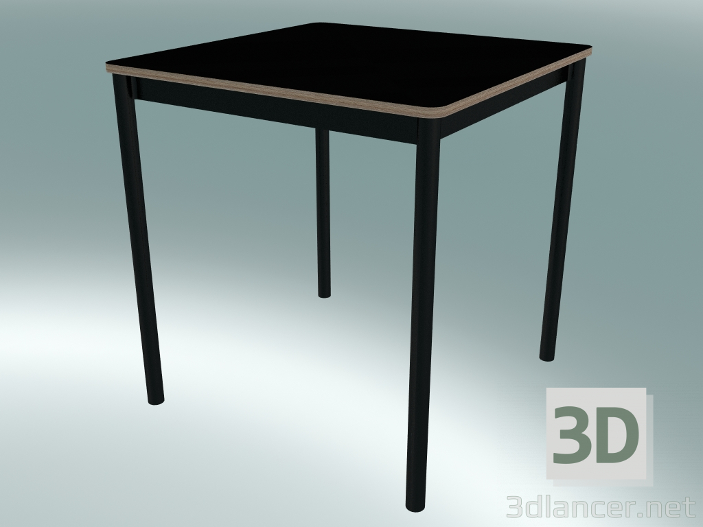 3D Modell Quadratischer Tischfuß 70X70 cm (Schwarz, Sperrholz, Schwarz) - Vorschau