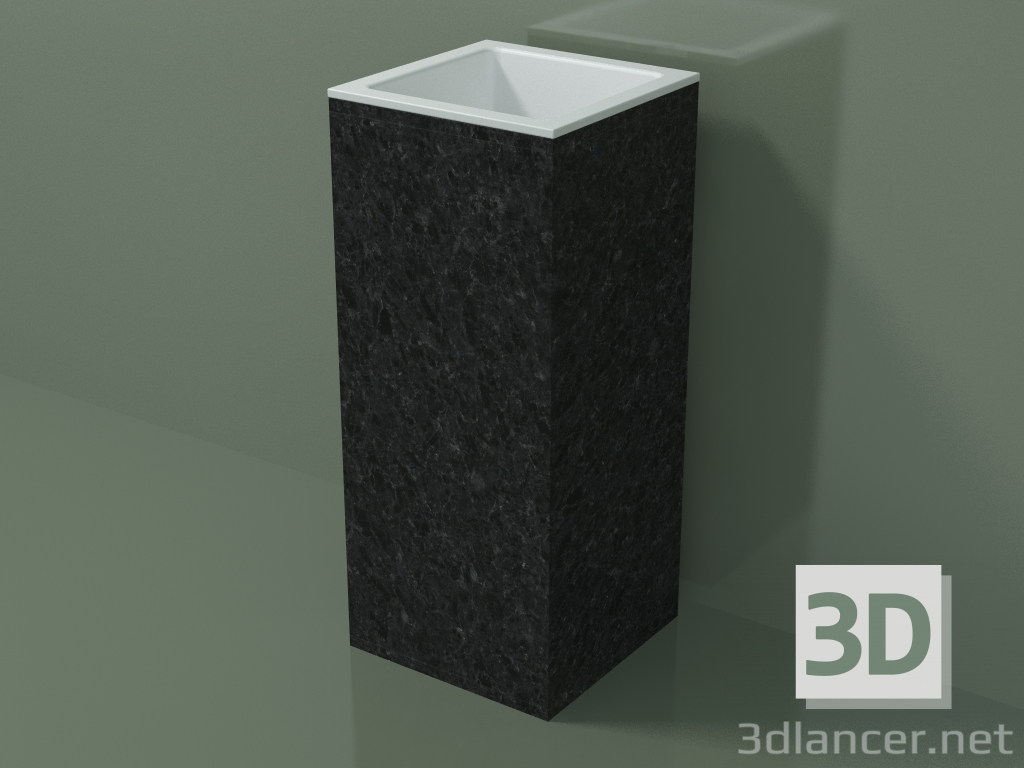3D modeli Ayaklı lavabo (03R116101, Nero Assoluto M03, L 36, P 36, H 85 cm) - önizleme