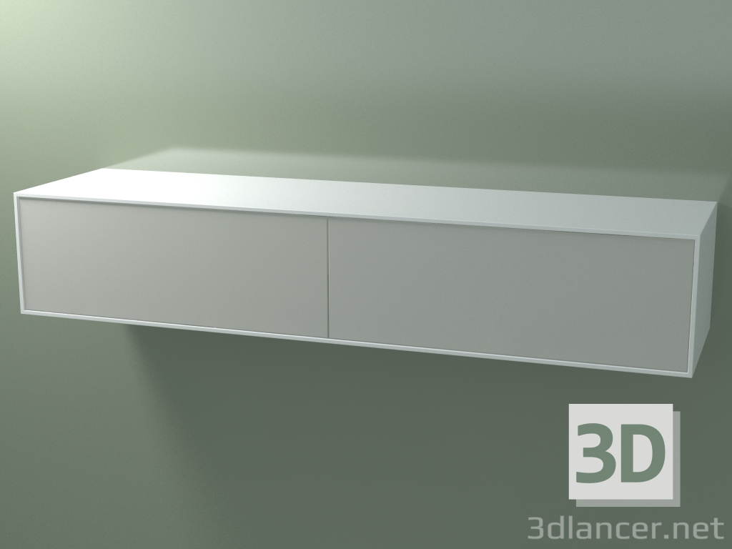 3 डी मॉडल डबल बॉक्स (8AUGВB02, ग्लेशियर व्हाइट C01, HPL P02, L 192, P 50, H 36 cm) - पूर्वावलोकन