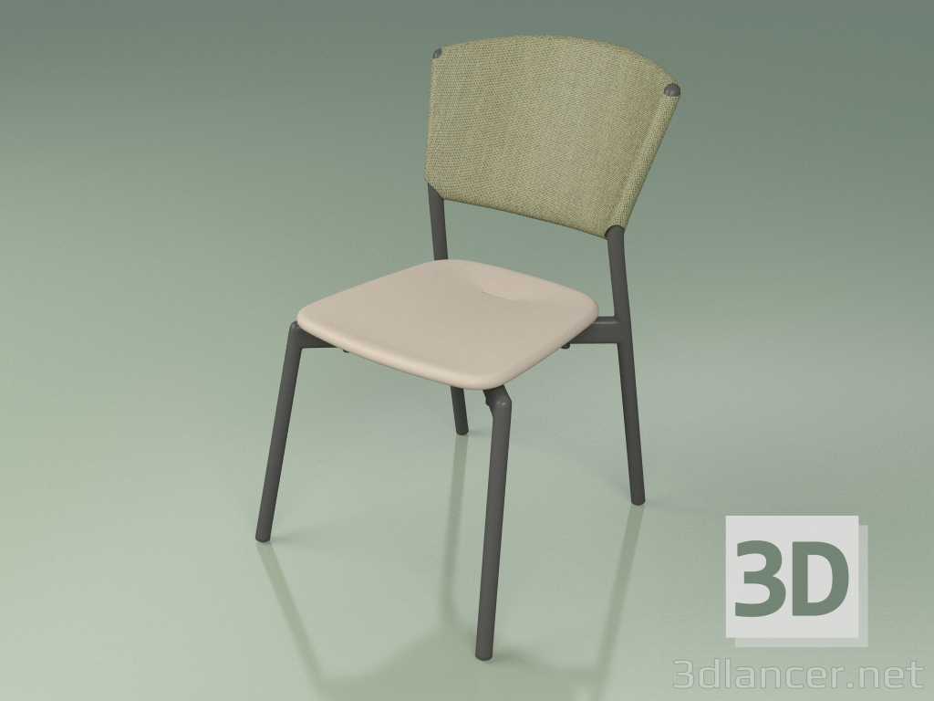 modello 3D Sedia 020 (Metallo Fumé, Oliva, Talpa in Resina Poliuretanica) - anteprima