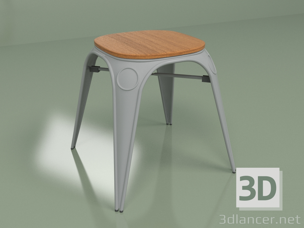 modèle 3D Tabouret Louix hauteur 46 (gris clair) - preview
