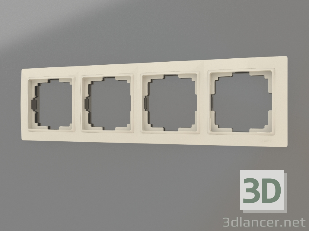 3D Modell Rahmen für 4 Pfosten Snabb Basic (Elfenbein) - Vorschau