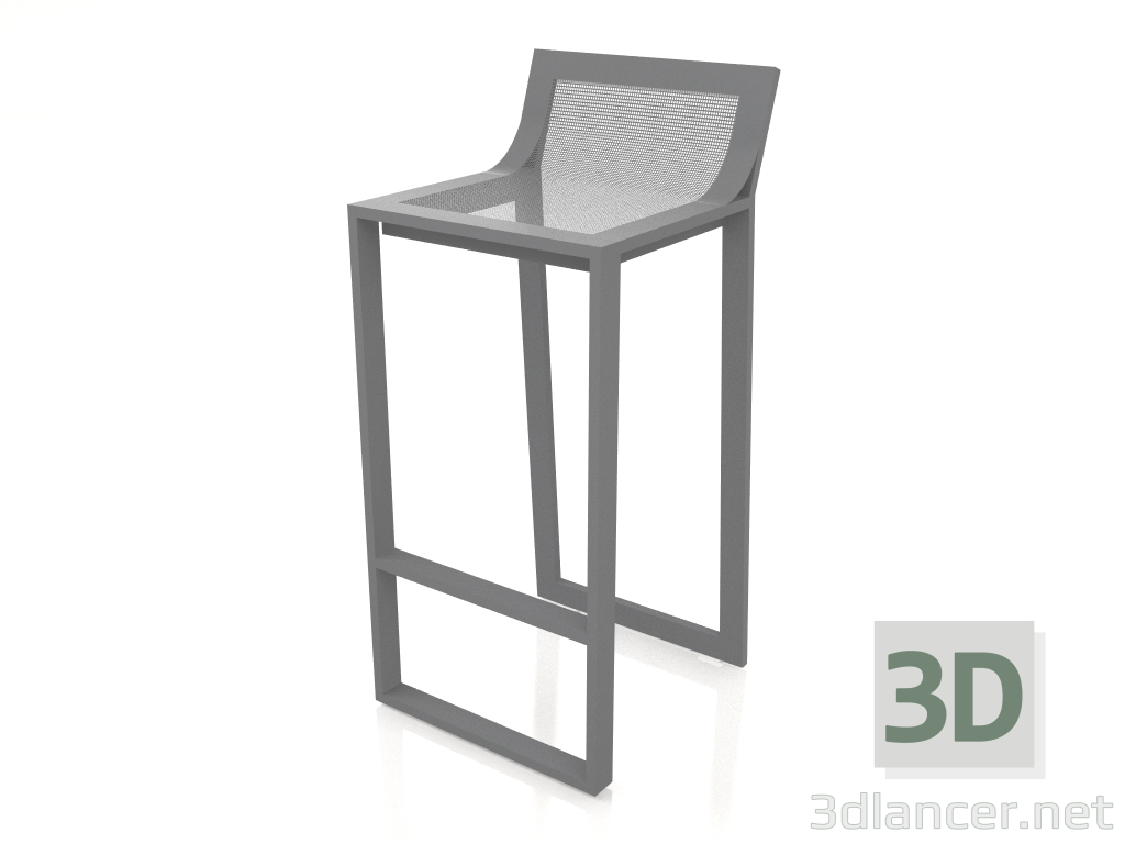 modello 3D Sgabello alto con schienale alto (Antracite) - anteprima