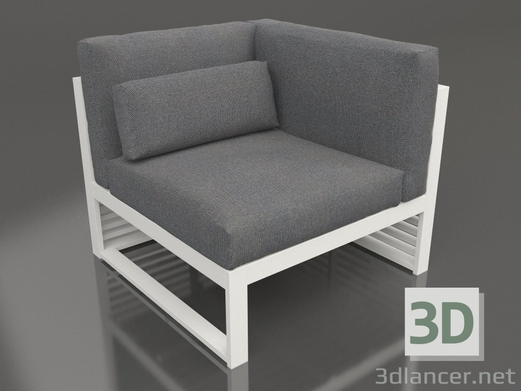 modèle 3D Canapé modulable, section 6 droite, dossier haut (Gris Agate) - preview
