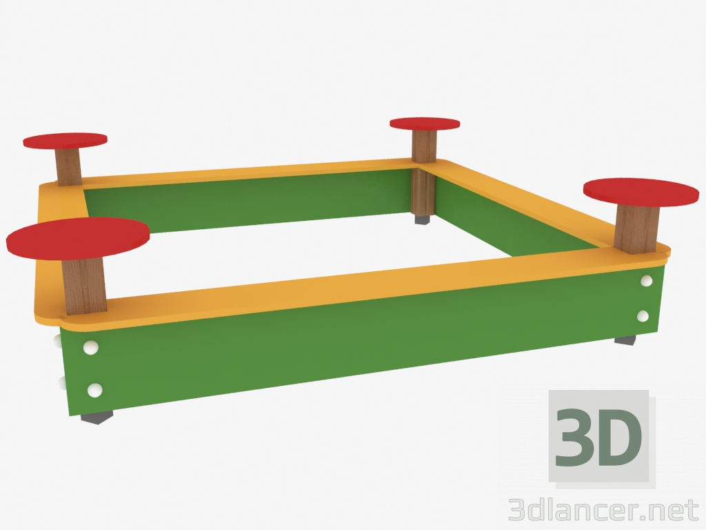 Modelo 3d Caixa de areia infantil para brincar (5305) - preview