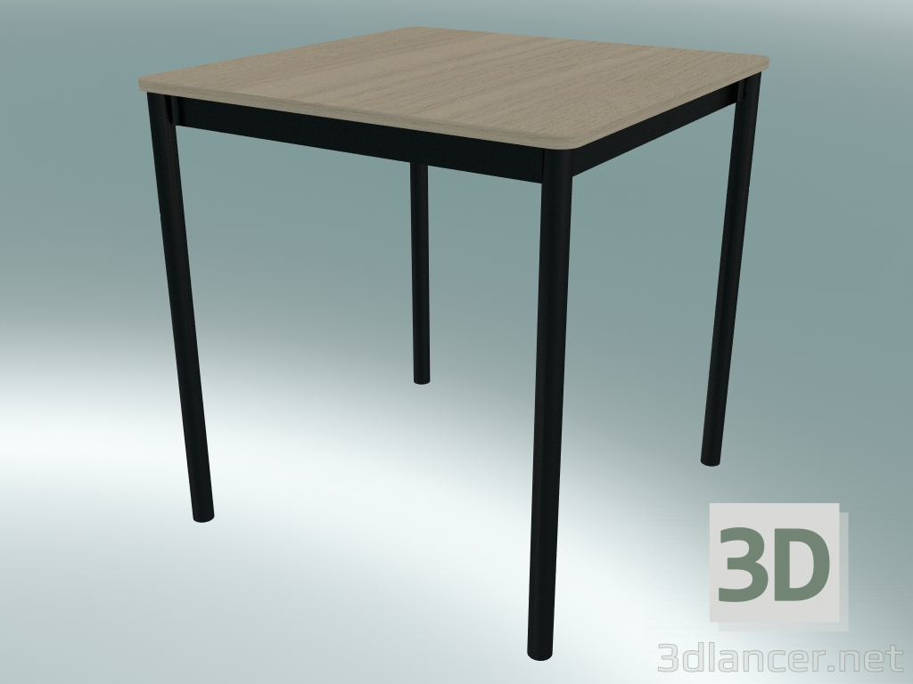 modello 3D Tavolo quadrato Base 70X70 cm (Rovere, Nero) - anteprima