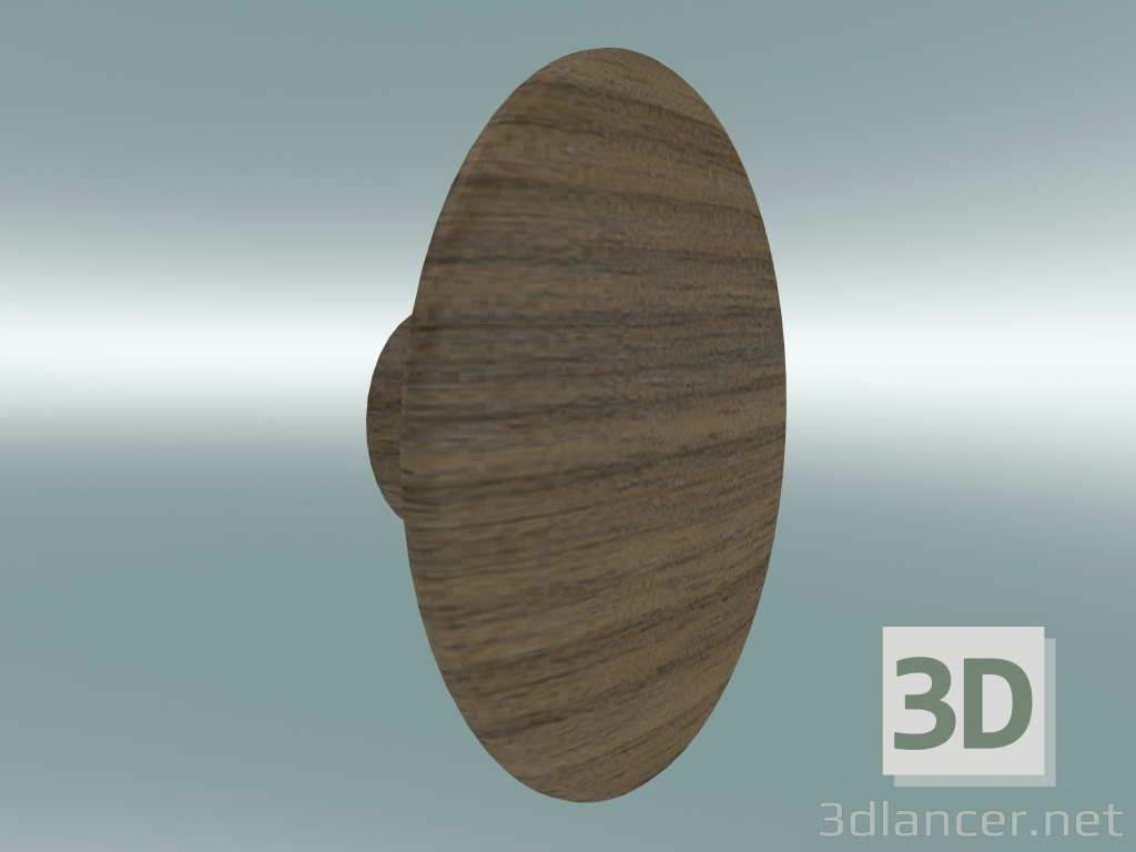 modello 3D Appendiabiti Dots Wood (Ø13 cm, Noce) - anteprima
