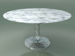 Mesa de jantar redonda (136, mármore branco de Carrara)