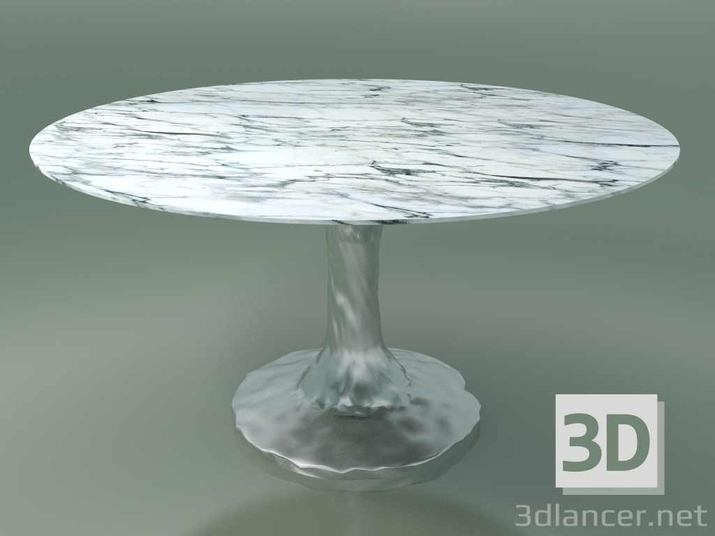 3D Modell Runder Esstisch (136, weißer Carrara-Marmor) - Vorschau
