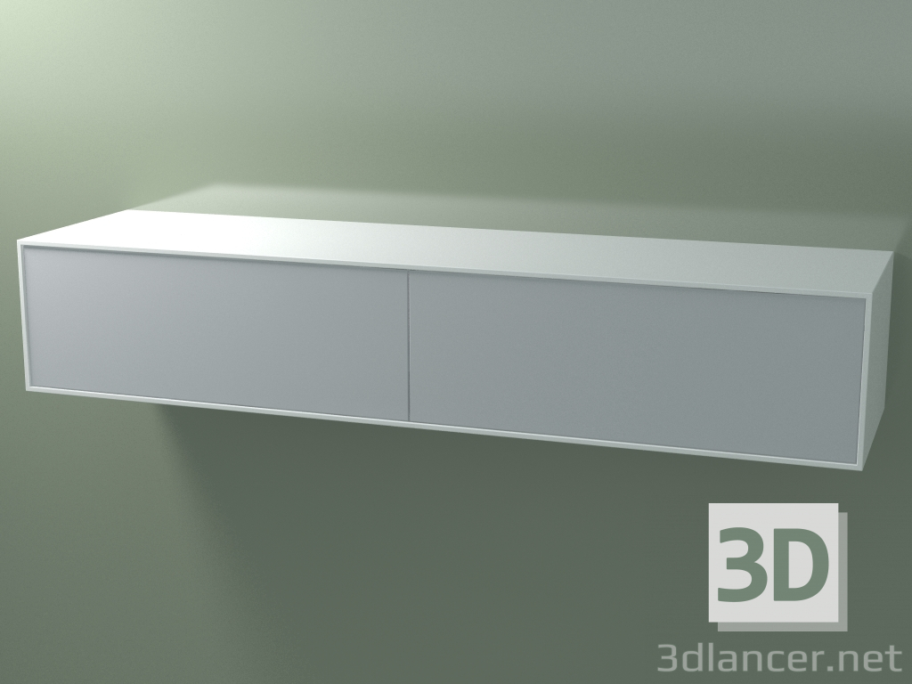 3D Modell Doppelbox (8AUGÂB02, Gletscherweiß C01, HPL P03, L 192, P 50, H 36 cm) - Vorschau