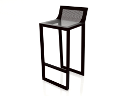 High stool with a high back (Black)