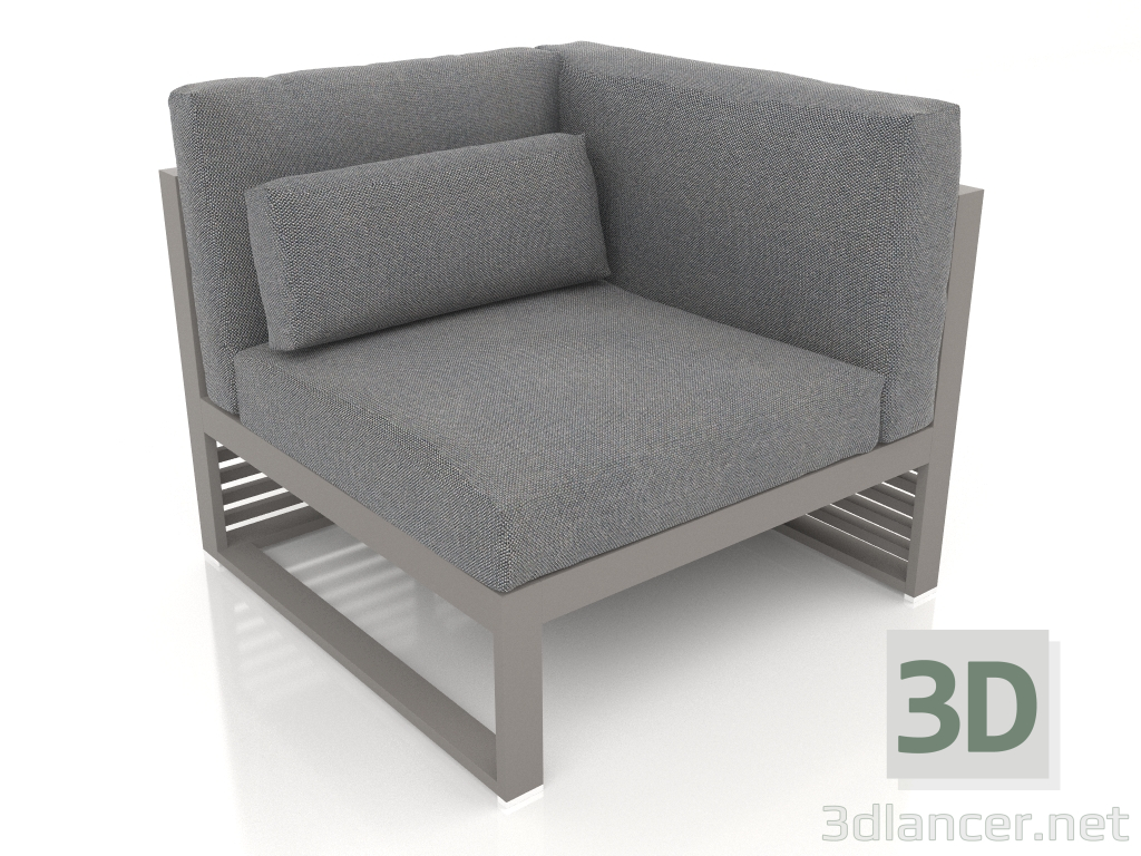 3D Modell Modulares Sofa, Abschnitt 6 rechts, hohe Rückenlehne (Quarzgrau) - Vorschau