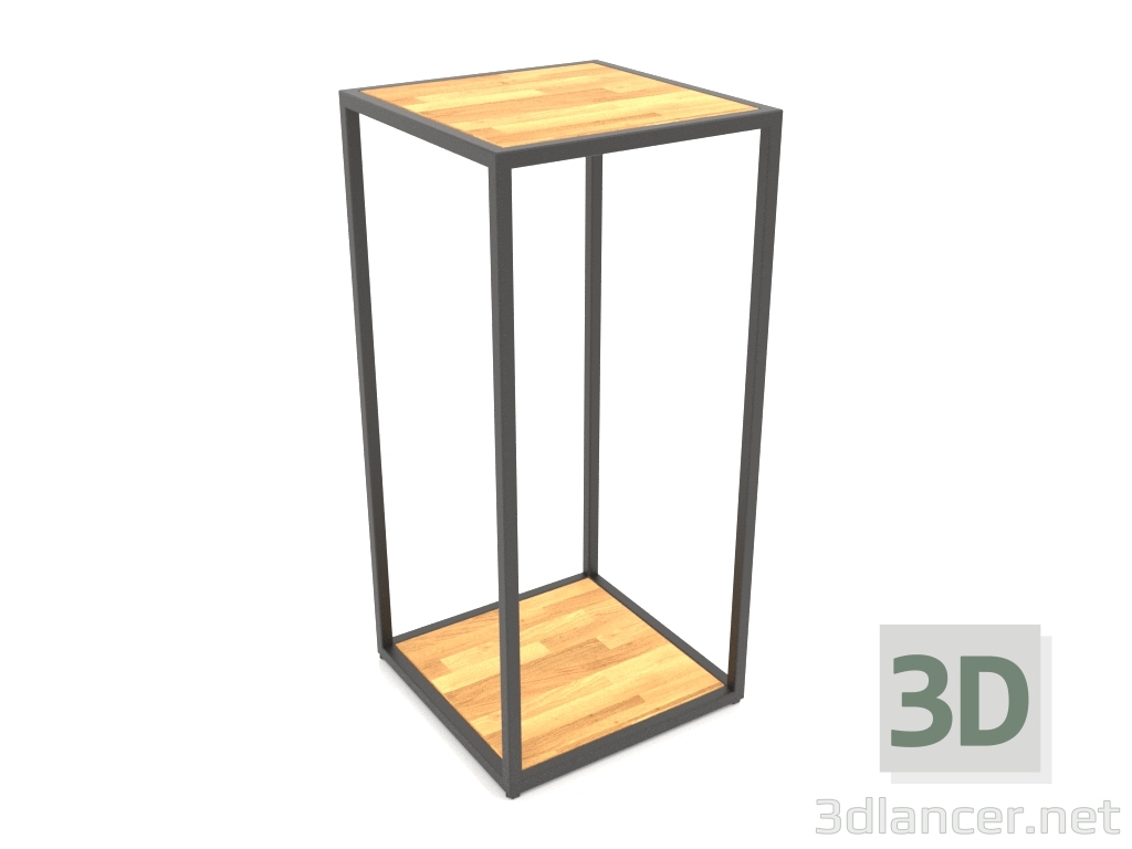 3d model Square console (WOOD, 40x40x86, 2 shelves) - preview