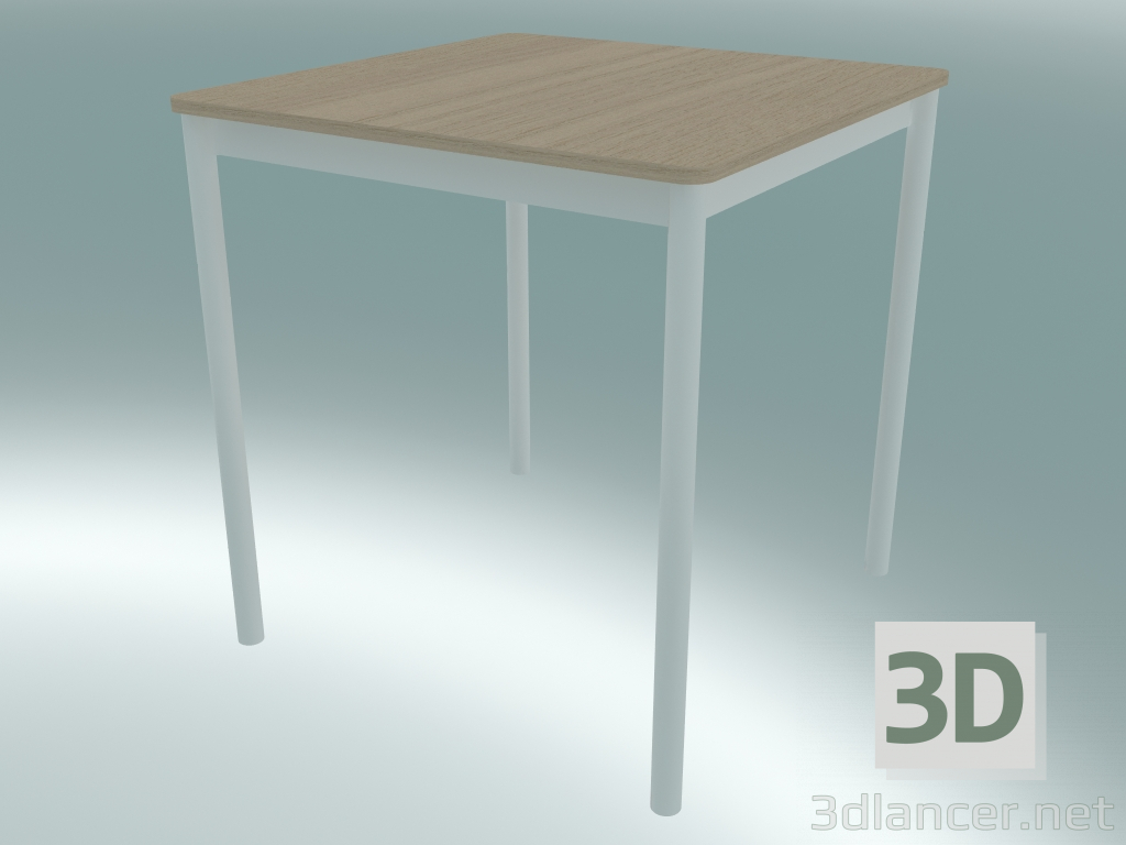 modello 3D Tavolo quadrato Base 70X70 cm (Rovere, Bianco) - anteprima