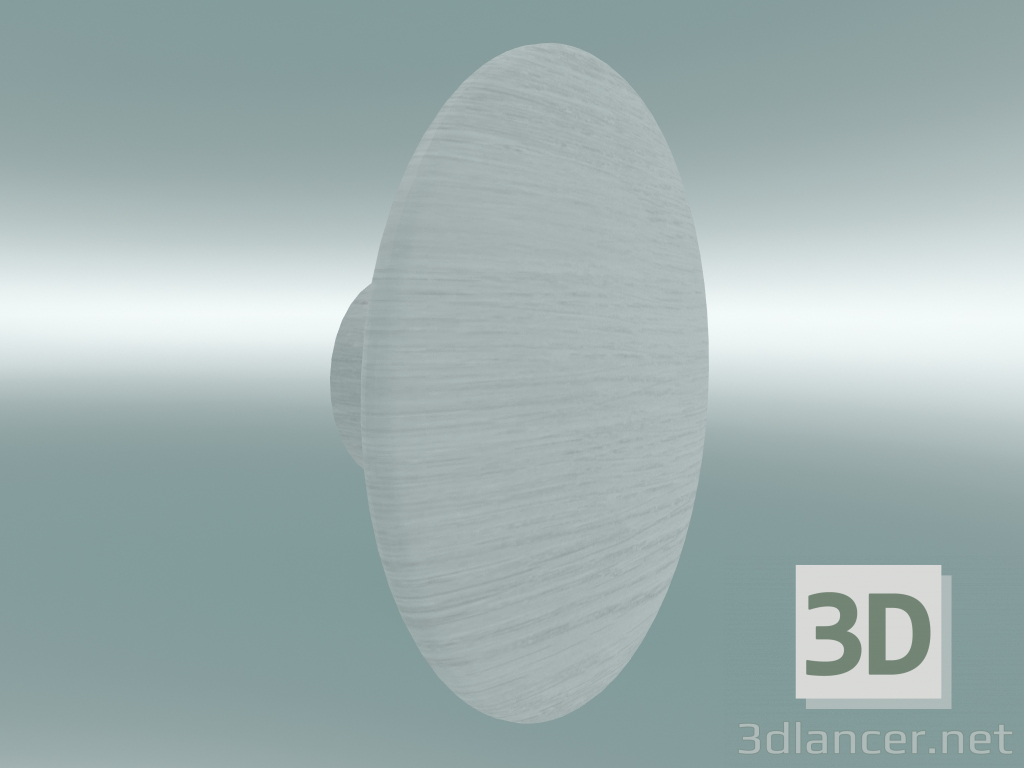 modello 3D Appendiabiti Dots Wood (Ø13 cm, Bianco) - anteprima