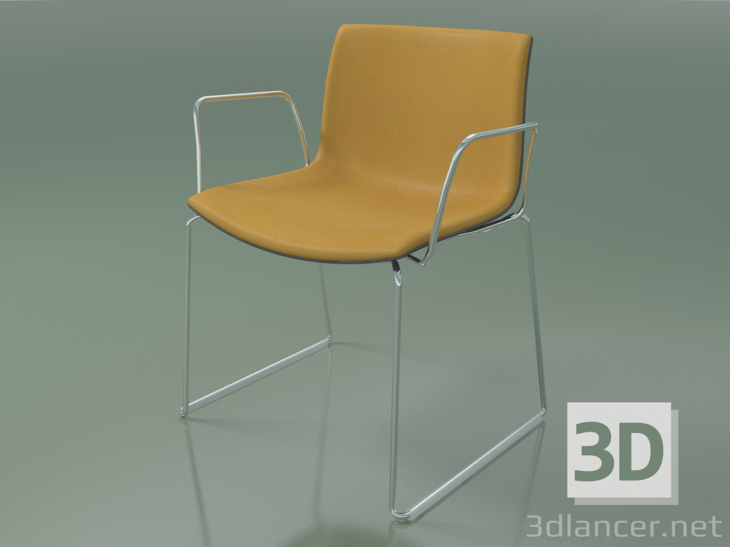 Modelo 3d Cadeira 2076 (sobre trilhos, com braços, com acabamento frontal, em polipropileno PO00412) - preview