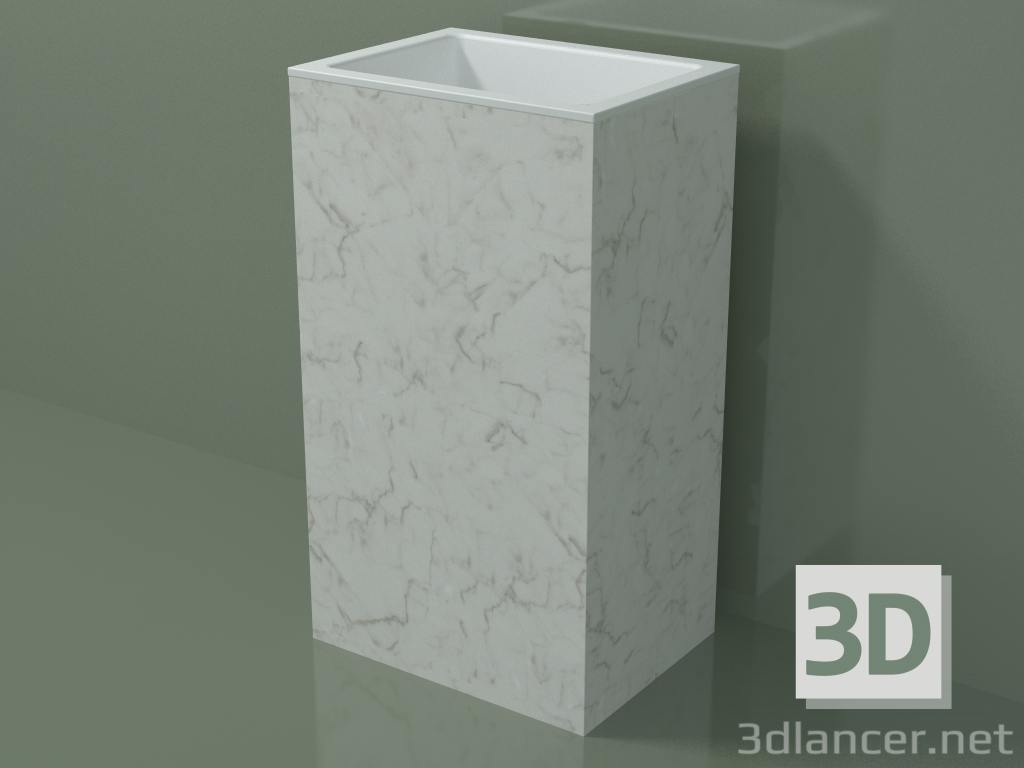 modello 3D Lavabo freestanding (03R126101, Carrara M01, L 48, P 36, H 85 cm) - anteprima
