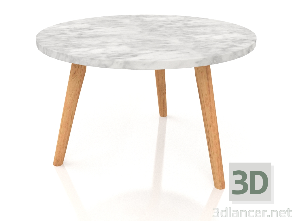 modèle 3D Table d'appoint en pierre blanche L - preview