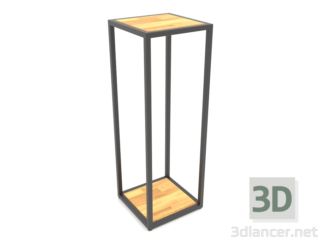 3d model Square console (WOOD, 30x30x86, 2 shelves) - preview