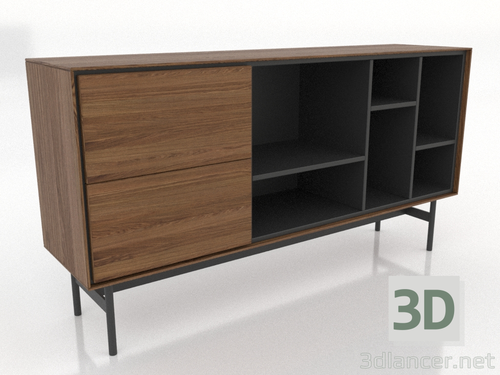 modèle 3D Meuble 1 1600x400 mm (noyer clair) - preview modèle 3D Meuble 1 1600x400 mm (noyer clair) - preview