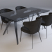 3d Concepto Glassy Keen folding table black + Concepto Keen chair oil gray model buy - render