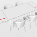 modello 3D di Concepto Glassy Keen tavolo pieghevole nero + Concepto Keen sedia grigio olio comprare - rendering