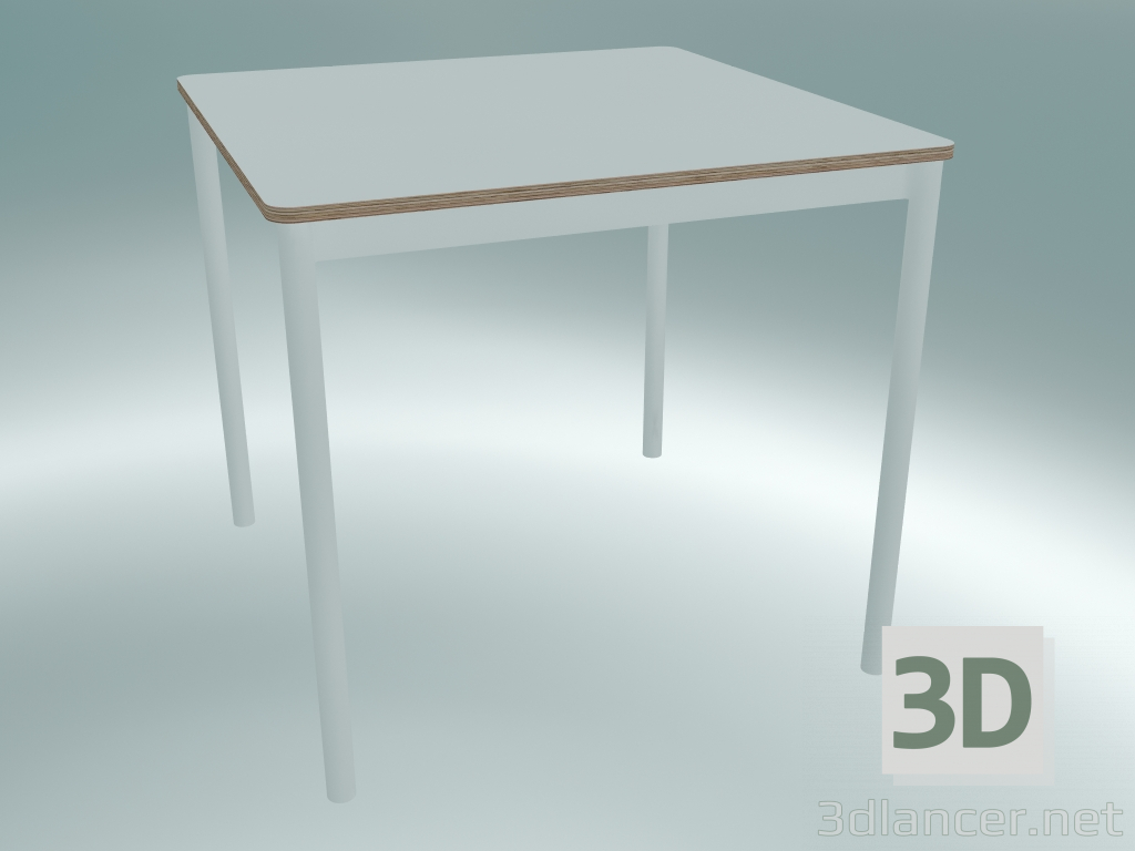 modèle 3D Base de table carrée 80X80 cm (Blanc, Contreplaqué, Blanc) - preview