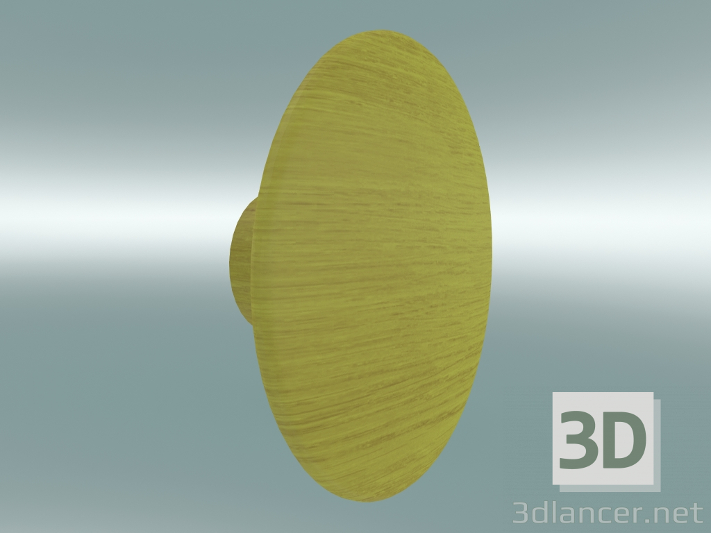 3D Modell Kleiderhaken Dots Wood (Ø13 cm, Gelb) - Vorschau