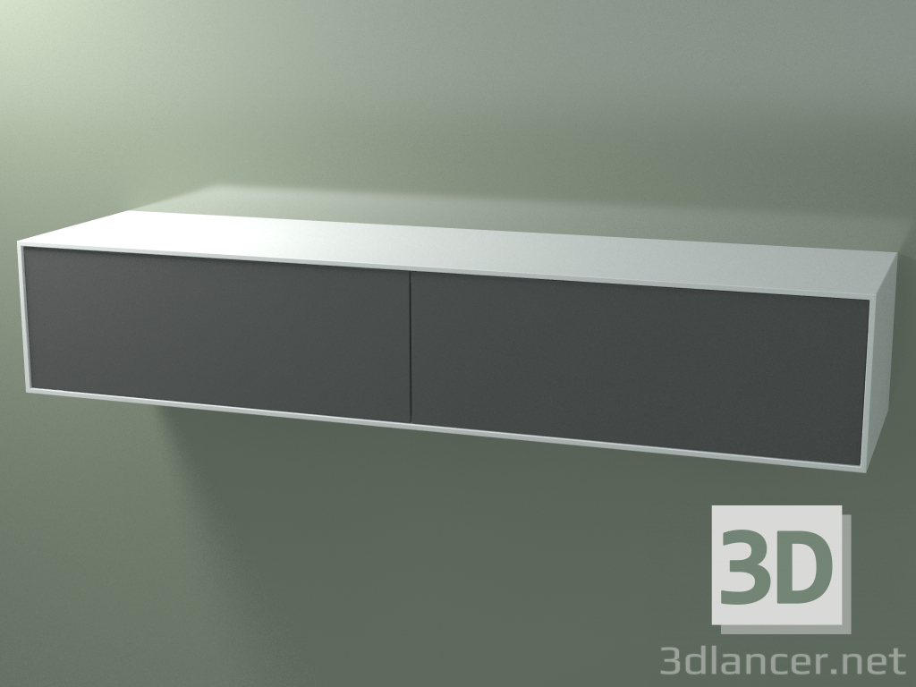 3 डी मॉडल डबल बॉक्स (8AUGMENTB02, ग्लेशियर व्हाइट C01, HPL P05, L 192, P 50, H 36 cm) - पूर्वावलोकन