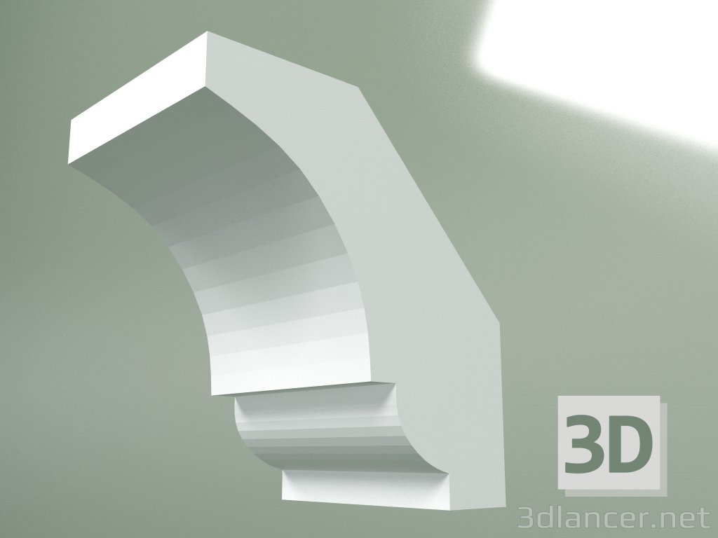modello 3D Cornicione in gesso (zoccolo a soffitto) KT196 - anteprima