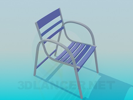 3 डी मॉडल घुमावदार चारपाई की अगली पीठ के साथ कुर्सी - पूर्वावलोकन