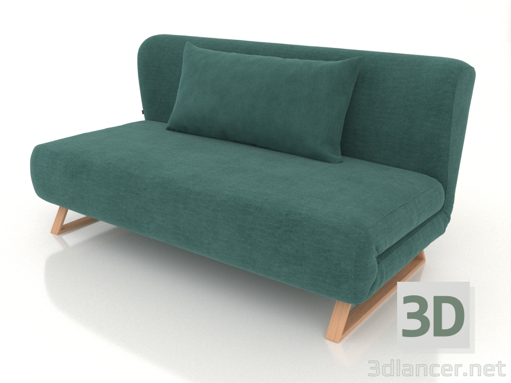3d модель Диван-ліжко Rosy 3-х місний (темно-бірюзовий) – превью