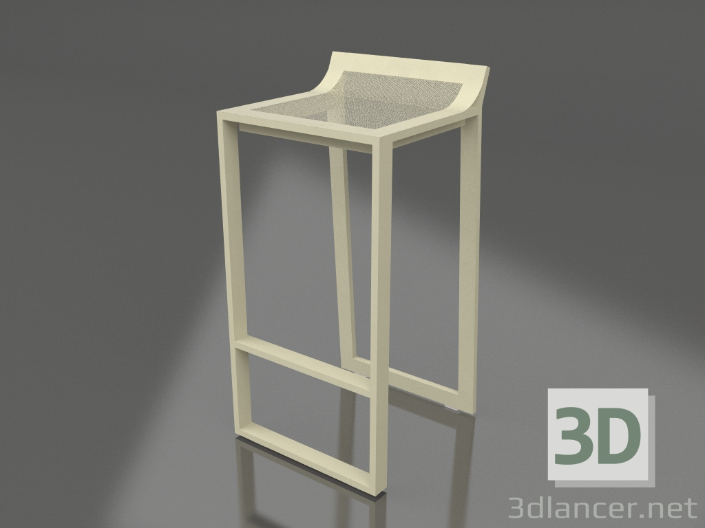modello 3D Sgabello alto con schienale basso (Oro) - anteprima