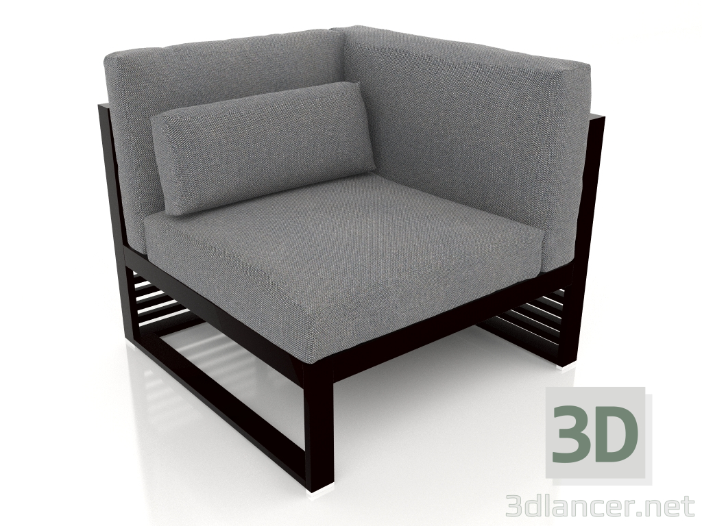 3d model Modular sofa, section 6 right, high back (Black) - preview