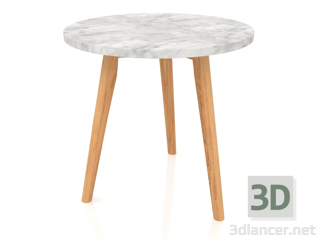 Modelo 3d Mesa lateral em pedra branca M - preview