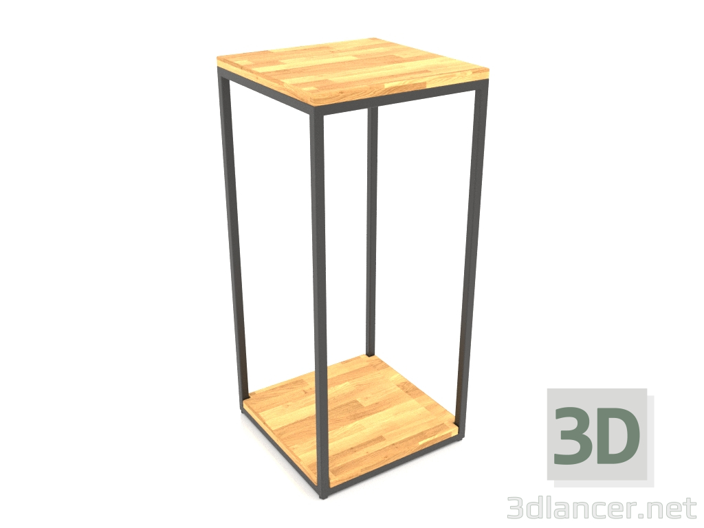 modèle 3D Console carrée (PLANCHER BOIS, 40x40x86, 2 étagères) - preview