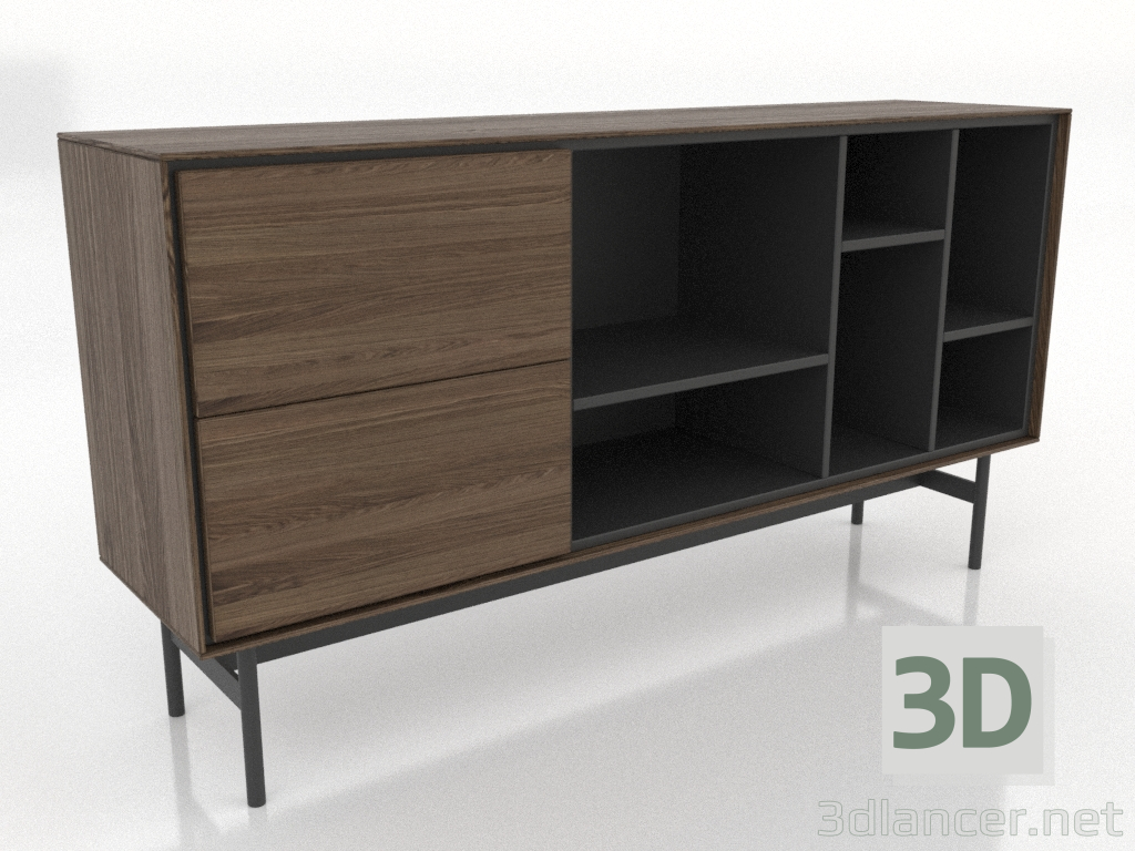 modèle 3D Meuble 1 1600x400 mm (frêne éclairci noyer) - preview modèle 3D Meuble 1 1600x400 mm (frêne éclairci noyer) - preview