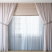 3d Curtains with Roman curtain and tulle set 03 модель купить - ракурс