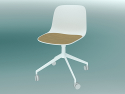 Stuhl mit SEELA-Rollen (S342 mit Holzverkleidung, ohne Polsterung)