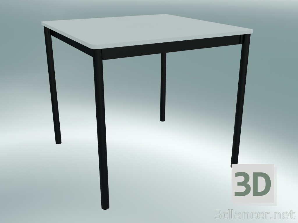 modello 3D Tavolo quadrato Base 80X80 cm (Bianco, Nero) - anteprima